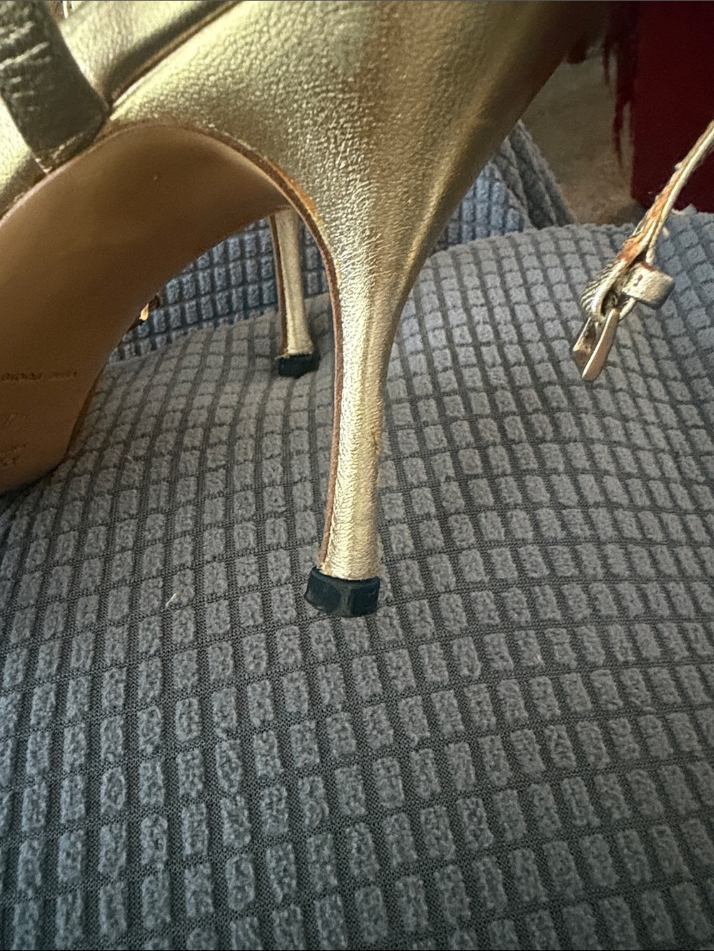 Prada Metallic Gold Strappy Slingback Heels - Picture 12 of 16